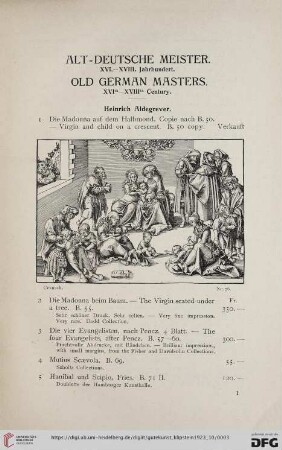 Alt-Deutsche Meister. XVI. - XVIII. Jahrhundert