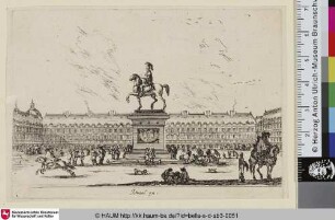 [Place Royale mit der Statue Ludwigs XIII.; La Place Royale et la statue de Louis XIII]