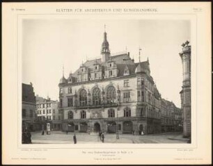 Ratskeller, Halle/Saale: Ansicht (aus: Blätter für Architektur und Kunsthandwerk, 11. Jg., 1898, Tafel 55)