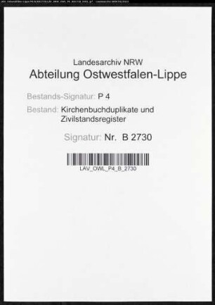 Heiratsbelege zum Zivilstandsregister von Rhynern (H 1813)