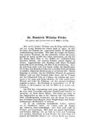 Dr. Friedrich Wilhelm Frikkes : ein Lebens- und Charakterbild