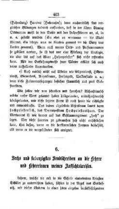 Sechs und siebenzigstes Sendschreiben an die Lehrer und Lehrerinnen meines Aufsichtskreises