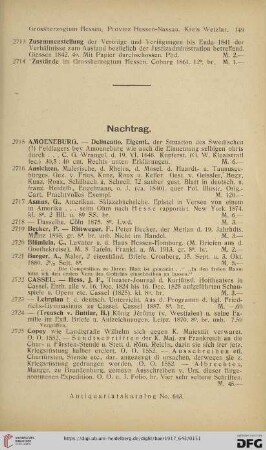 Nachtrag (Nr. 2715 - 2769)