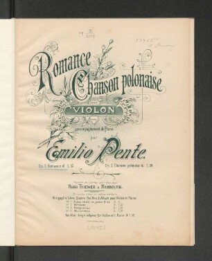 Romance : pour violon avec accomp. de piano ; op. 1