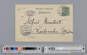 Postkarte an Alfred Mombert