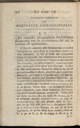 Membrvm Tertivm De Contractv Chirographario