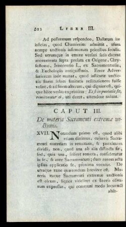Caput III. De materia Sacramenti extremae unctionis