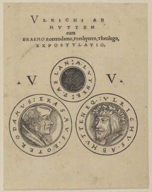 Doppelbildnis des Vlrichvs ab Hvtten und des Erasmvs Roterdamus