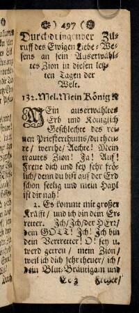 497-512, 132. Durchdringender Zuruff des Ewigen ...