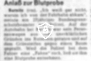 Anlaß zur Blutprobe