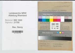Entnazifizierung Georg Bax, geb. 05.05.1894 (Telegrafenassistent)