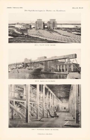 Speicheranlagen im Hafen, Konstanza: Ansichten, Innenansicht (aus: Atlas zur Zeitschrift für Bauwesen, hrsg. v. Ministerium der öffentlichen Arbeiten, Jg. 60, 1910)