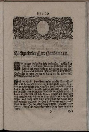 Hochgeehrter Herr Landsmann.