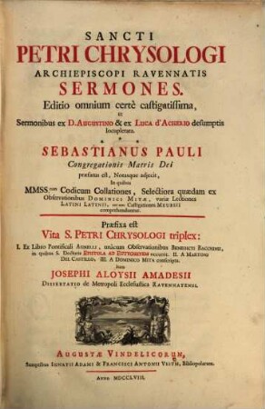 Sermones : locupletati sermonibus ex S. Augustino, et ex luca d'Acherio desumptis