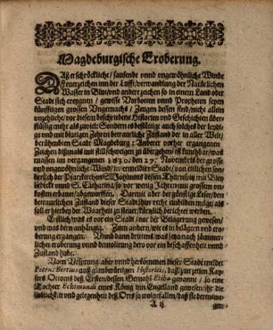 Jämmerliche, der Stadt Magdeburg Eroberung
