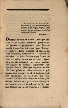 Specimen academicum de statu theologicae moralis : adhuc vigentis in alium perfectiorem mox transgressuro