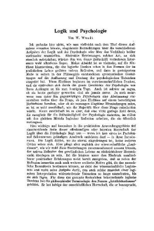 Logik und Psychologie