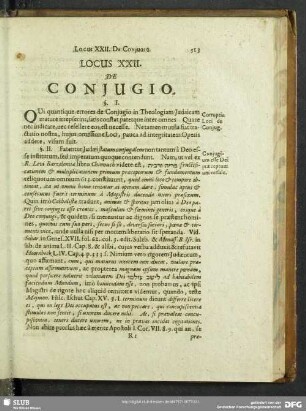 Locus XXII. De Coniugio