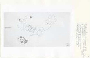 Sternwarte Teufelsberg, Berlin-Grunewald (Diplomarbeit bei Bernhard Hermkes): Grundriss Dachgeschoss und Dachaufsicht 1:200