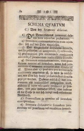 Schema Quartum C.) Von der Iuramenti delatione.