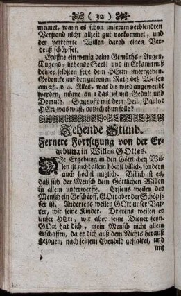 Zehende Stund. Fernere Fortsetzung von der Ergebung in Willen Gottes