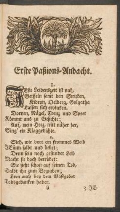 Erste Paßions-Andacht.
