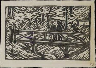 Holzbrücke im Walde