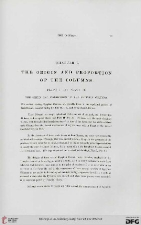 Chapter I: The origin and proportion of the columns