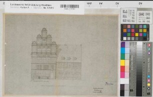 Münster (Münster) Krameramtshaus Ansicht Rückseite 1949 1 : 100 30 x 42 Pause Stadtbaupflegeamt Staatshochbauamt Münster