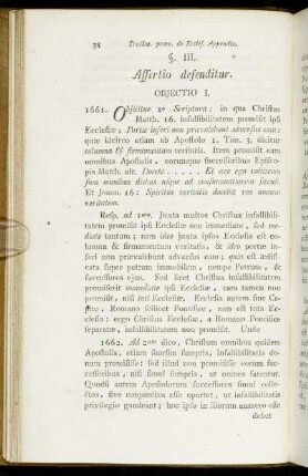 §. III. Assertio defenditur.