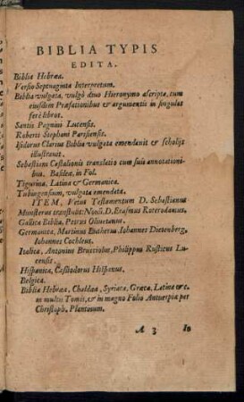 Biblia Typis Edita.