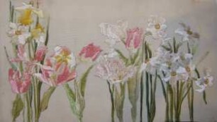 Blumenbild mit Tulpen, Narzissen und Osterglocken