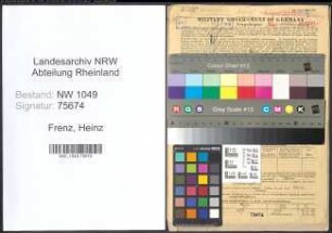 Entnazifizierung Heinz Frenz , geb. 30.01.1903 (Dentist)