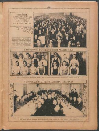 Trigésimo aniversario de la fundación del Diario "La Vanguardia"