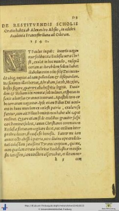 De Restituendis Scholis Oratio