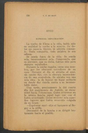 XVIII - Suprema imploración