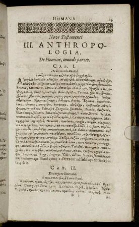 Novi Testamenti III. Anthropologia
