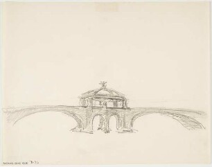 Entwurf für eine Brücke mit Pavillon
