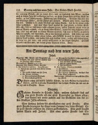 138-140, Inhalt; Eingang; Evangelium