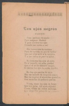 Los ojos negros : (Canción)