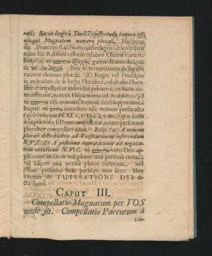 Caput III. Compellatio Magnatum per VOS unde sit.