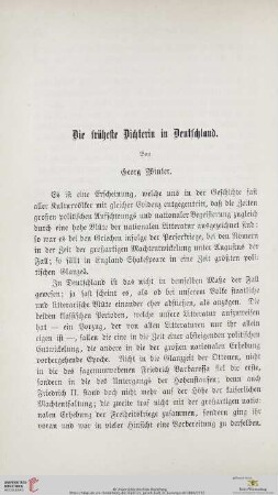 Die früheste Dichterin in Deutschland