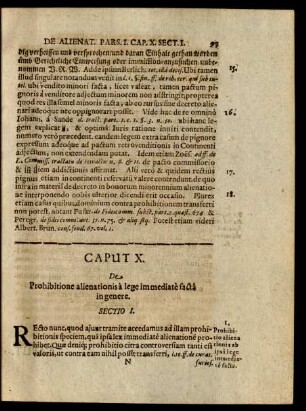 Caput X. De Prohibitione alienationis a lege immediate facta in genere.