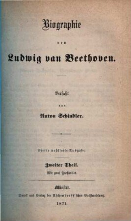 Biographie von Ludwig van Beethoven, 2 : mit zwei Facsimiles