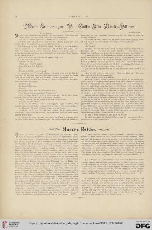 26: Meine Erinnerungen, [3. Fortsetzung]