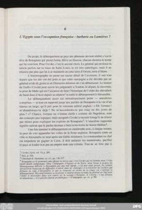 6 L'Egypte sous l'occupation française: barbarie ou Lumières?