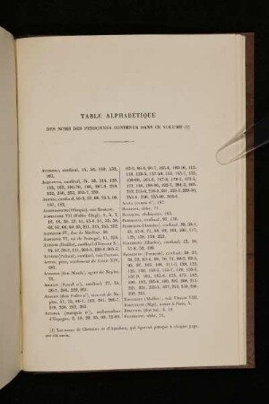 Table Alphabétique Des Noms Des Personnes Contenus Dans Ce Volume (1)