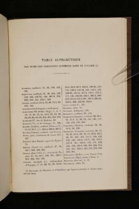 Table Alphabétique Des Noms Des Personnes Contenus Dans Ce Volume (1)