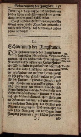 III. Schwermuth der Jungfrauen