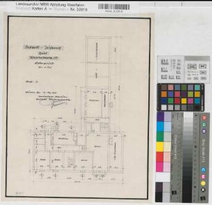 Münster (Münster) Wohnhaus Weselerstraße 257 Blatt 2 Grundriß Kellergeschoß 1955 1 : 100 40 x 32 Zeichnung Gemeinnützige Wohnstättengesellschaft Münsterland Wohnungsgesellschaft Münsterland